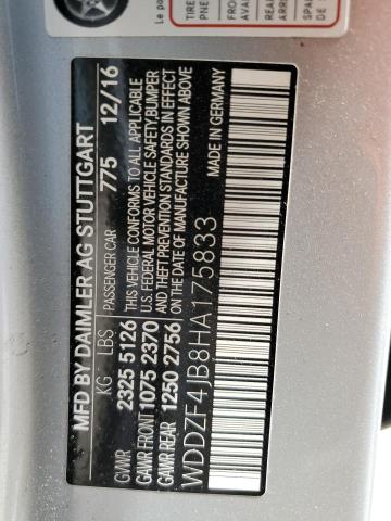 2017 Mercedes-Benz E 300 VIN: WDDZF4JB8HA175833 Lot: 43796904