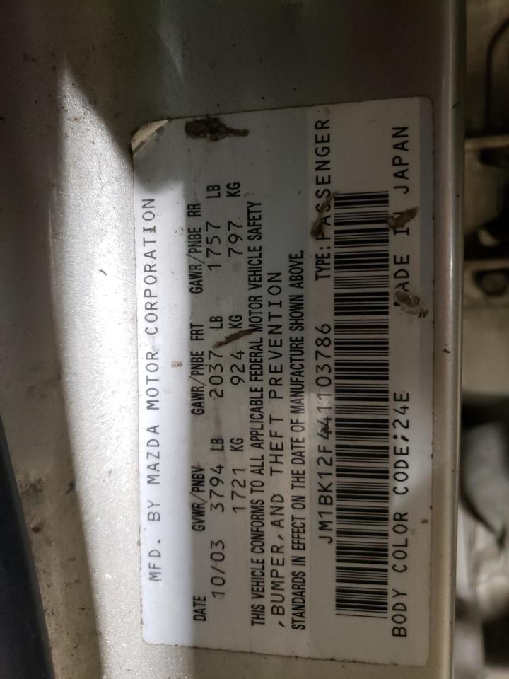 JM1BK12F441103786 2004 Mazda 3 I