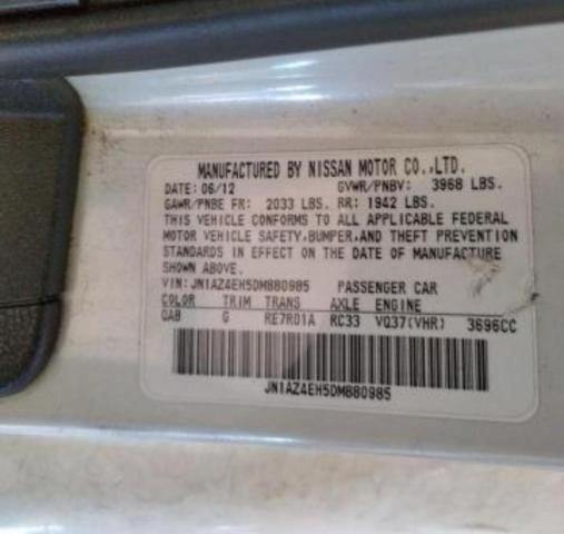 2013 Nissan 370Z Base VIN: JN1AZ4EH5DM880985 Lot: 42227144