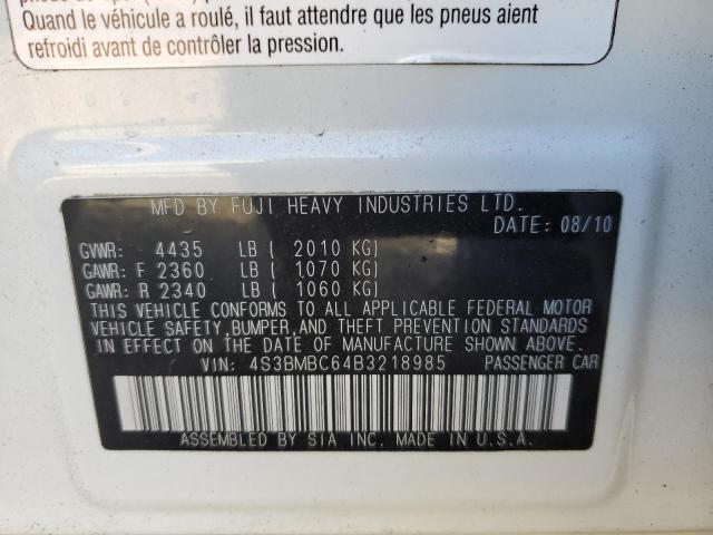 2011 Subaru Legacy 2.5I Premium VIN: 4S3BMBC64B3218985 Lot: 41732454
