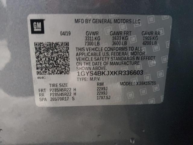 2019 CADILLAC ESCALADE L 1GYS4BKJXKR336603