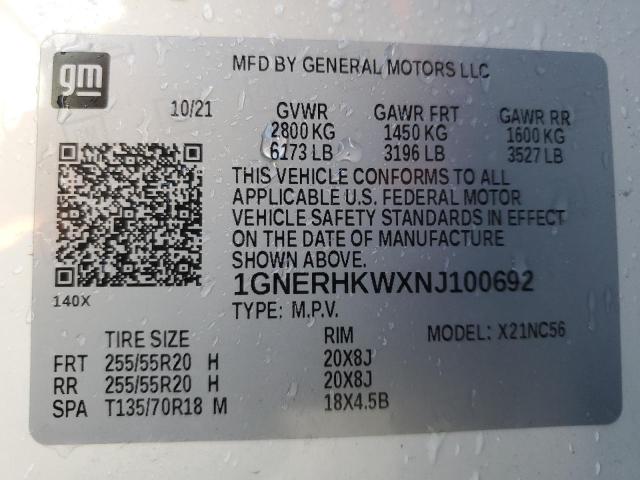 2022 CHEVROLET TRAVERSE L - 1GNERHKWXNJ100692