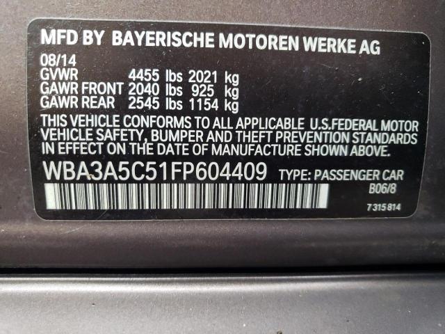 2015 BMW 328 I WBA3A5C51FP604409