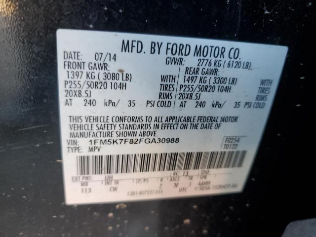 2015 FORD EXPLORER L 1FM5K7F82FGA30988