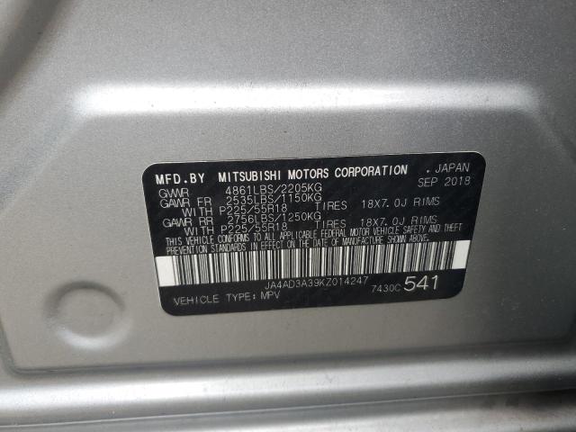 VIN JA4AD3A39KZ014247 2019 MITSUBISHI OUTLANDER no.13