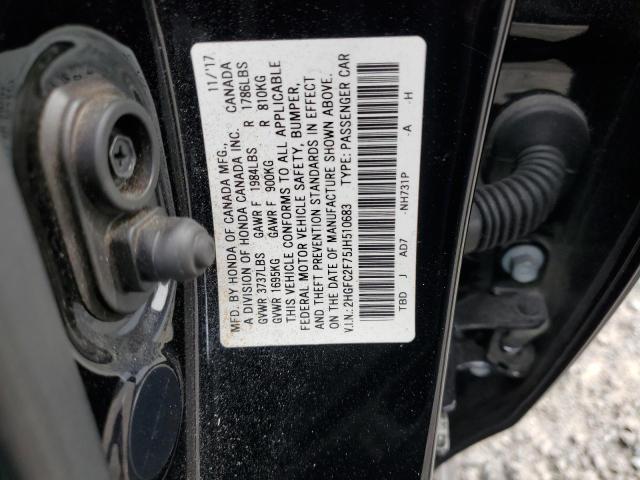 2018 HONDA CIVIC EX 2HGFC2F75JH510683
