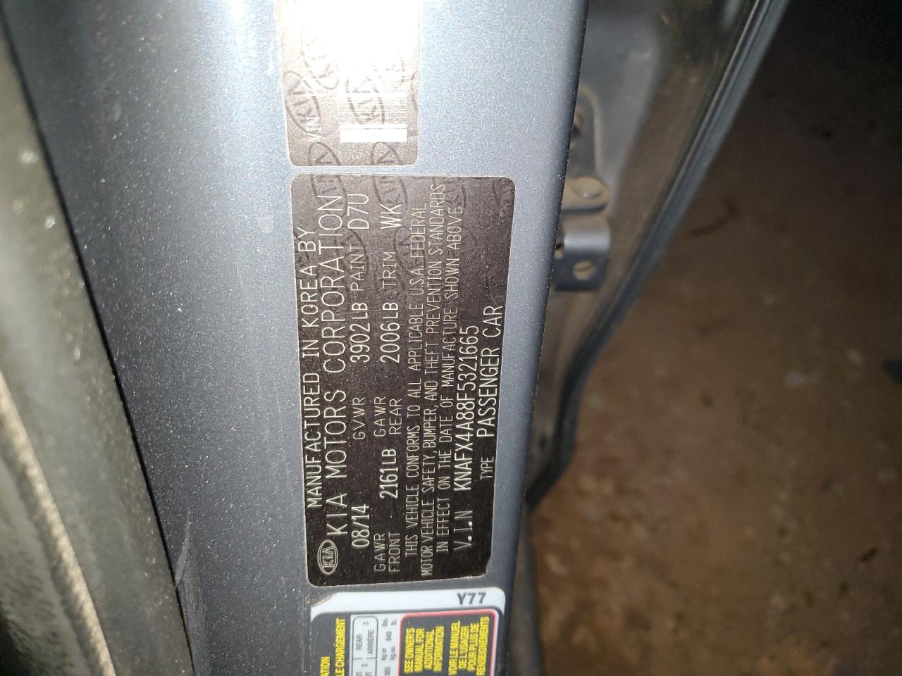 KNAFX4A88F5321665 2015 Kia Forte Ex