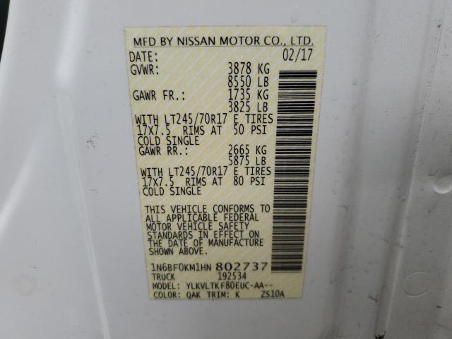 2017 NISSAN NV 1500 S - 1N6BF0KM1HN802737