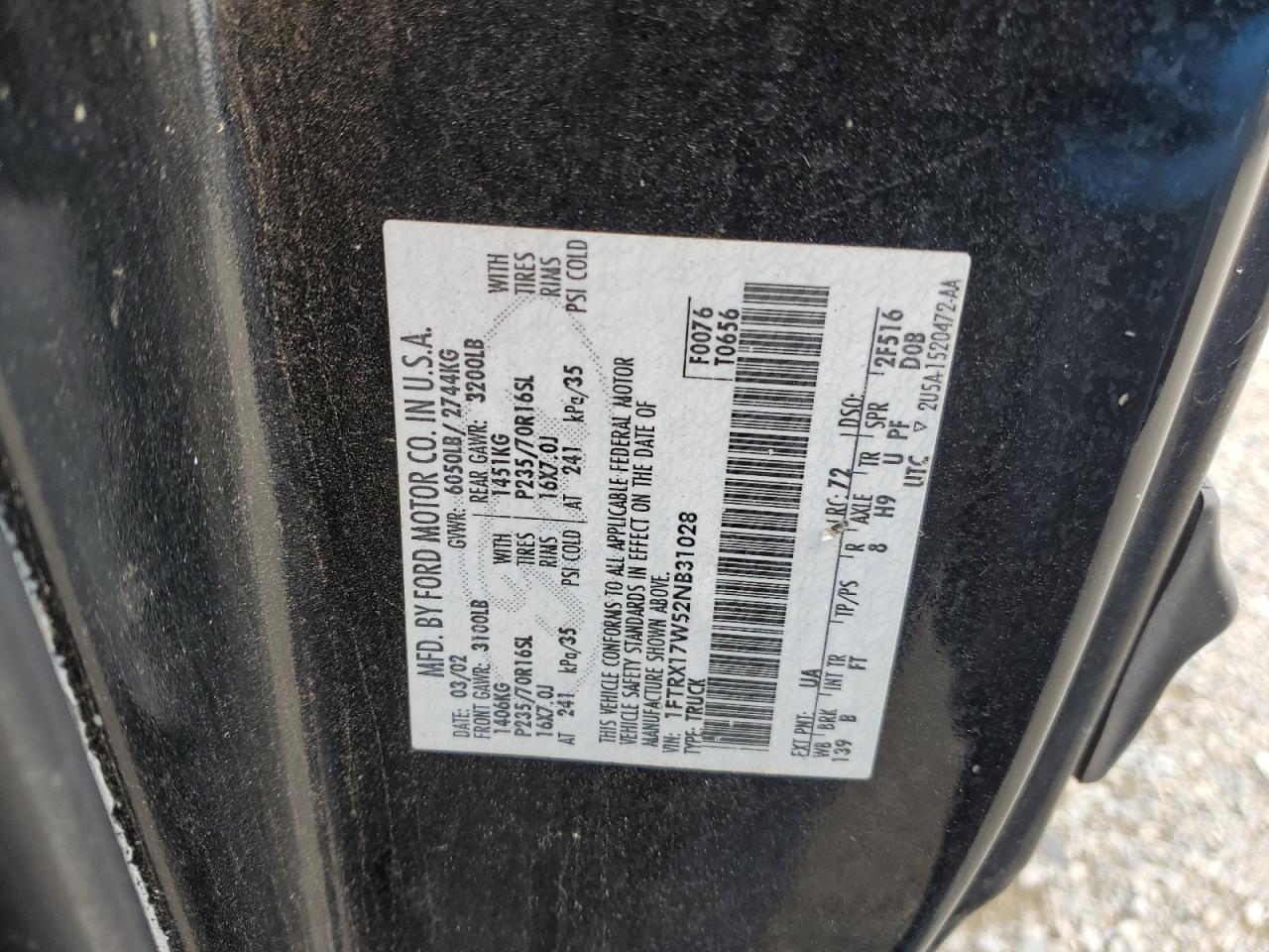 1FTRX17W52NB31028 2002 Ford F150