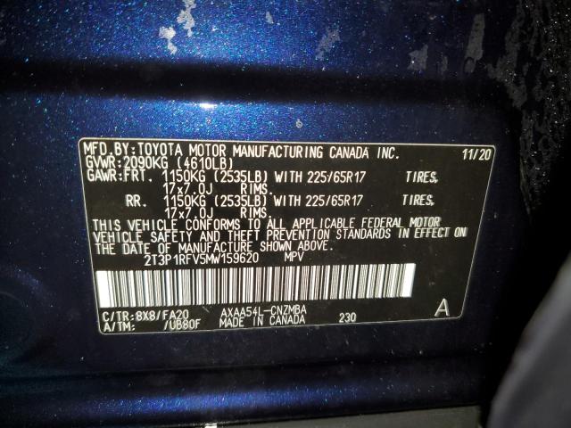 2021 TOYOTA RAV4 XLE 2T3P1RFV5MW159620