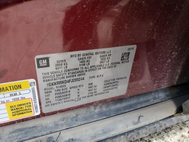 2015 GMC ACADIA SLT 1GKKRRKD4FJ288244