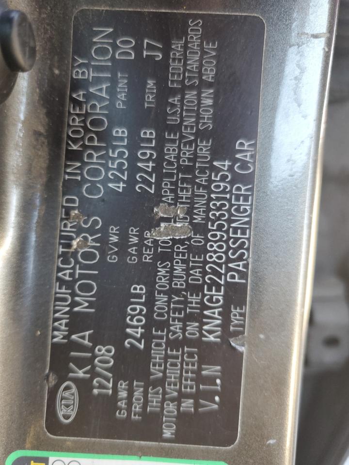 KNAGE228895331954 2009 Kia Optima Lx