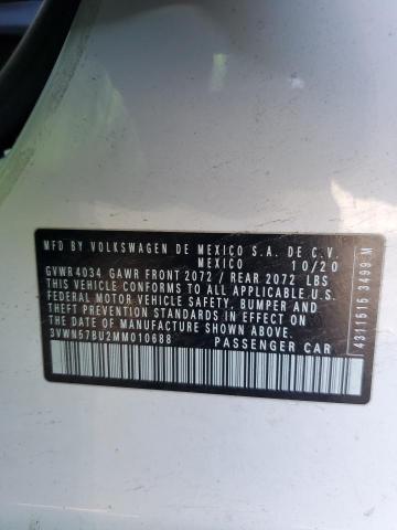 Lot #2423643813 2021 VOLKSWAGEN JETTA S salvage car