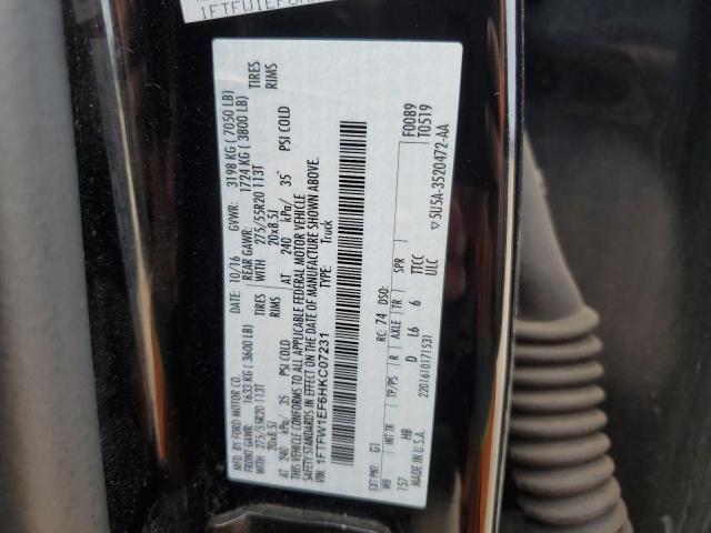 2017 FORD F150 SUPER - 1FTFW1EF6HKC07231