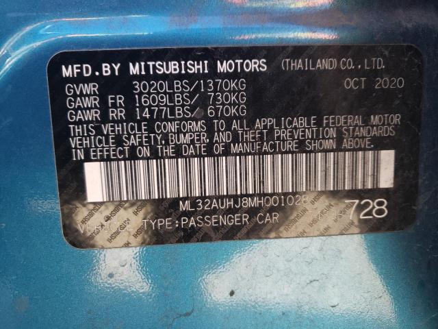 Lot #2439055189 2021 MITSUBISHI MIRAGE ES salvage car