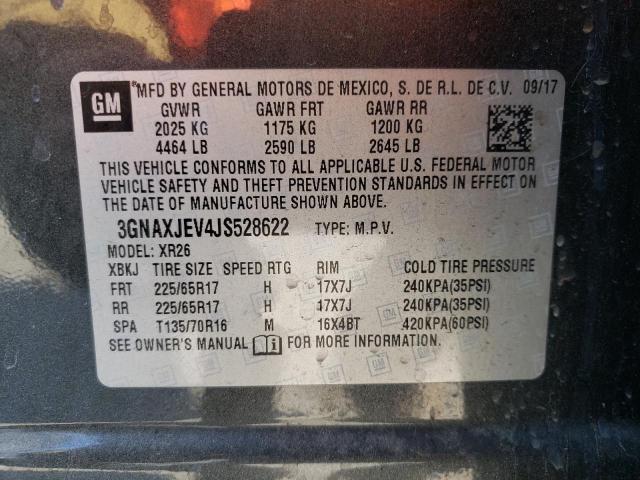 2018 CHEVROLET EQUINOX LT 3GNAXJEV4JS528622