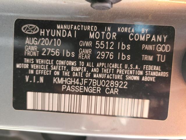 2011 Hyundai Equus Signature VIN: KMHGH4JF7BU028922 Lot: 47882184