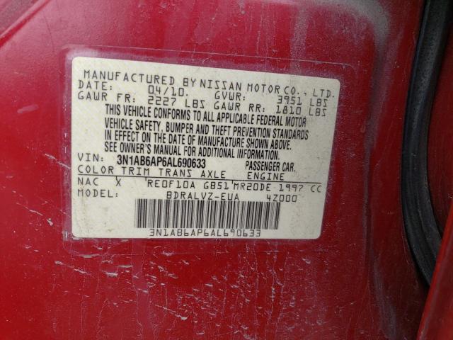 2010 Nissan Sentra 2.0 VIN: 3N1AB6AP6AL690633 Lot: 43054434