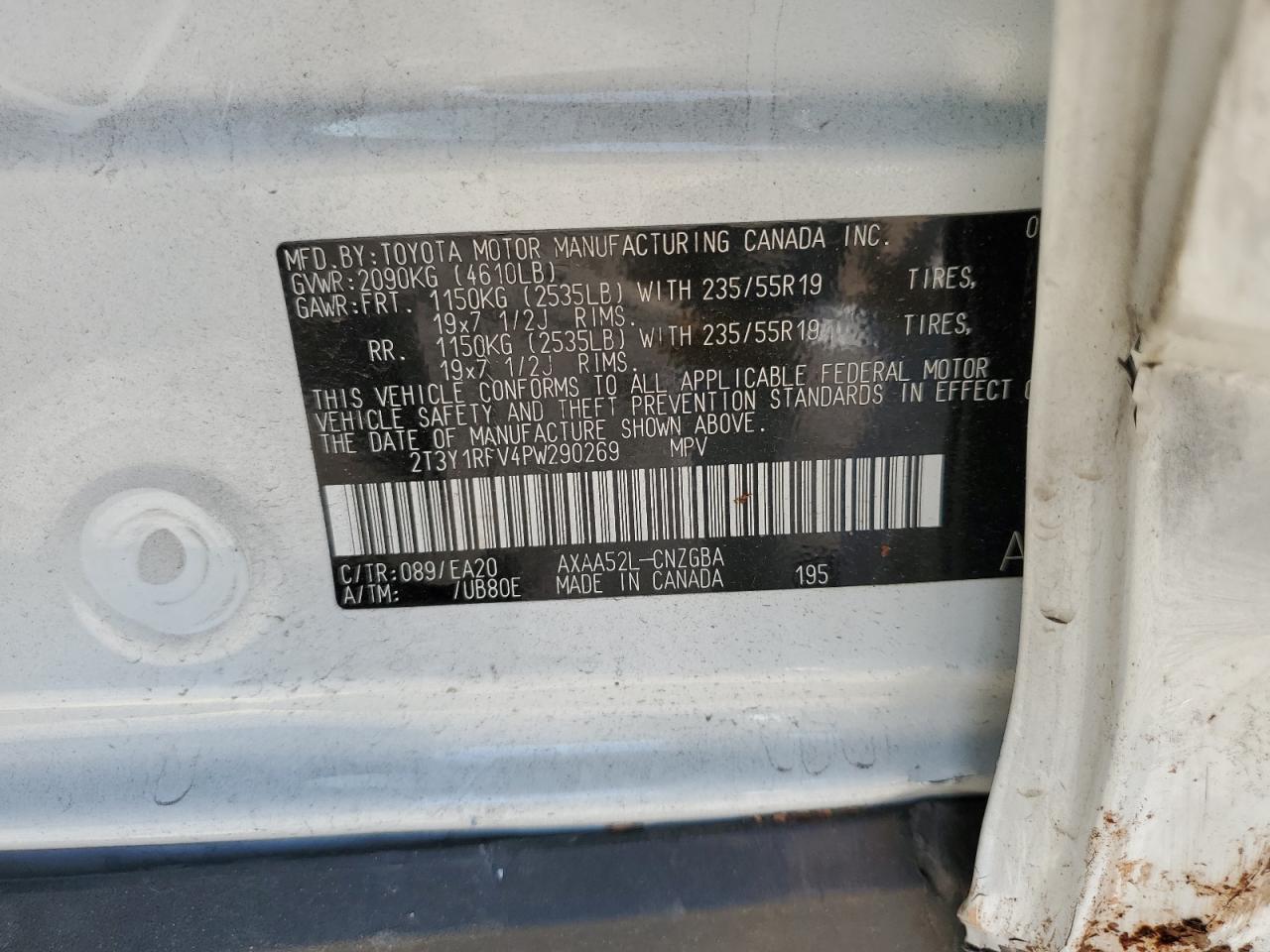 2T3Y1RFV4PW290269 TOYOTA RAV4 2023