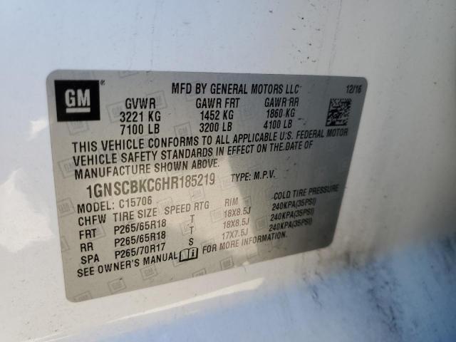 2017 CHEVROLET TAHOE C150 1GNSCBKC6HR185219