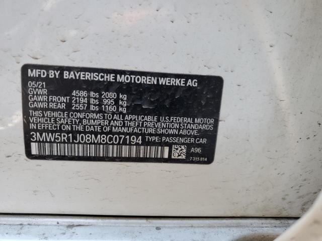 3MW5R1J08M8C07194 BMW 3 Series 330I 12