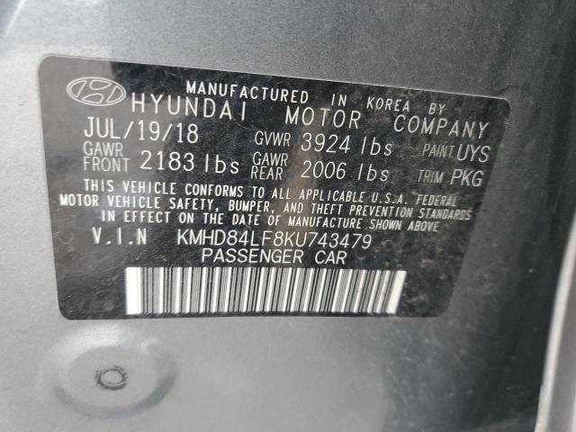 2019 HYUNDAI ELANTRA SE KMHD84LF8KU743479