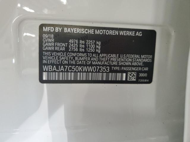 2019 BMW 530 XI WBAJA7C50KWW07353