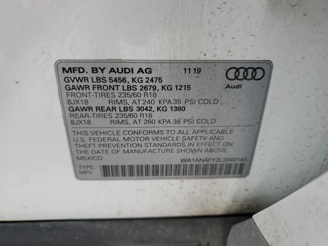 WA1ANAFY2L2040141 2020 Audi Q5 Premium