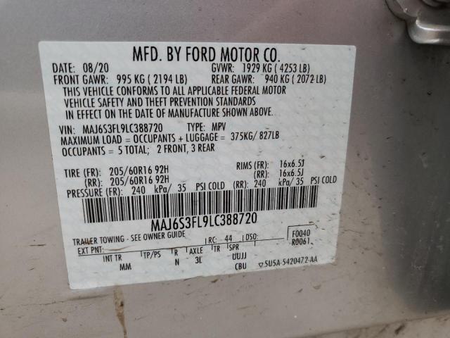 2020 FORD ECOSPORT S MAJ6S3FL9LC388720