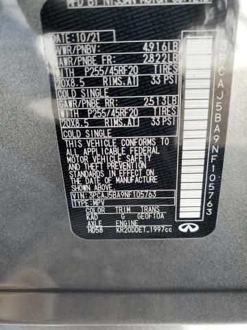 2022 INFINITI QX50 LUXE 3PCAJ5BA9NF105763