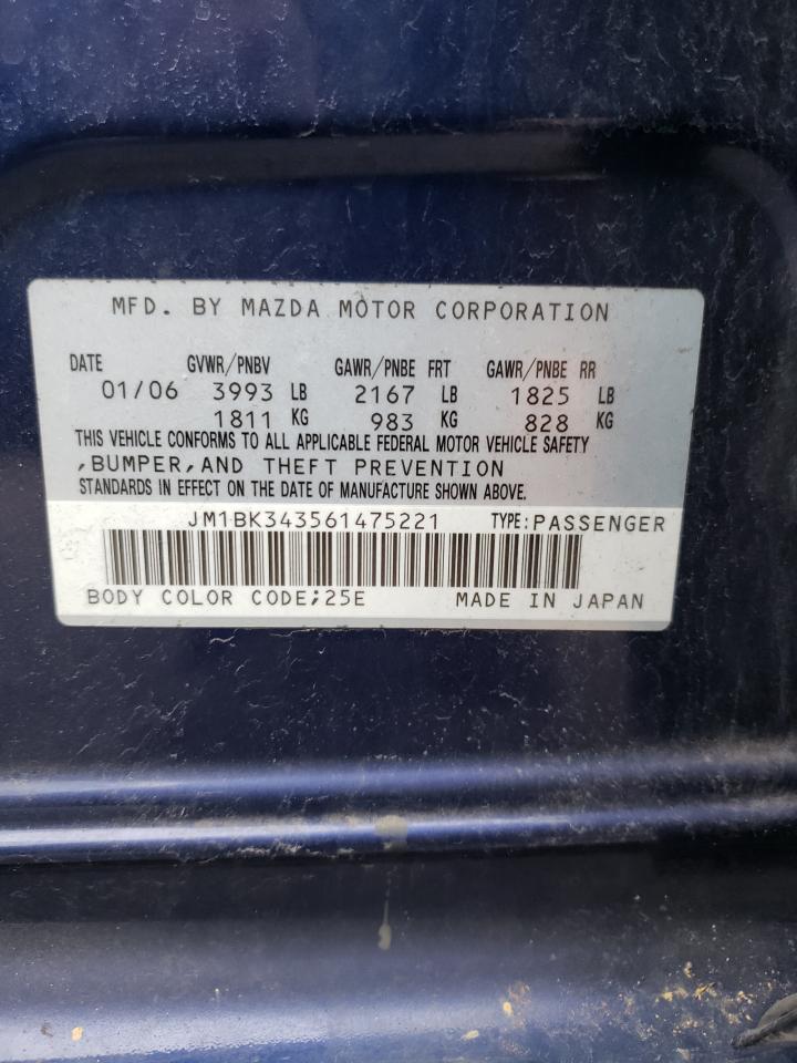 JM1BK343561475221 2006 Mazda 3 Hatchback