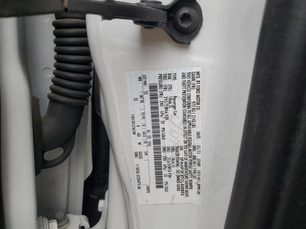 1FAHP3F27CL426852 2012 Ford Focus Se