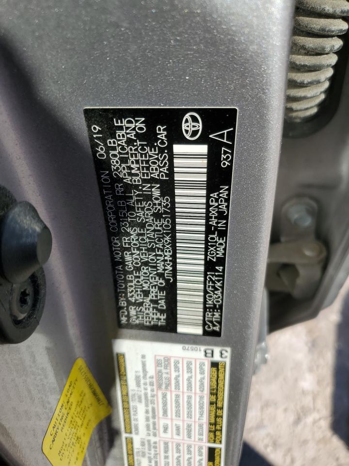 JTNKHMBX9K1051735 TOYOTA C-HR 2019
