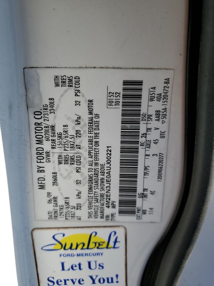 4M2EN3JE0AUJ00221 2010 Mercury Mountaineer Premier