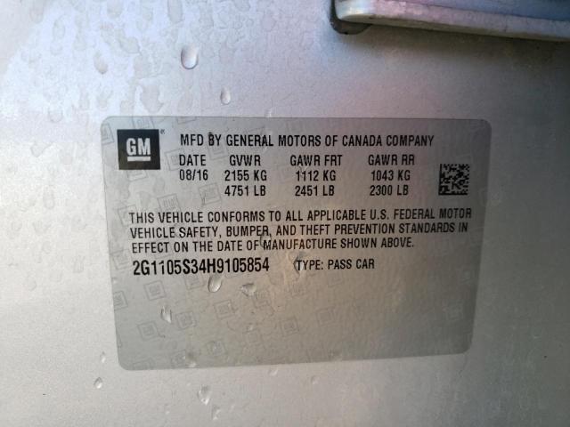 2017 CHEVROLET IMPALA LT 2G1105S34H9105854