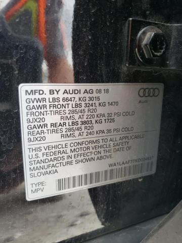 WA1LAAF77KD004637 2019 AUDI Q7, photo no. 12