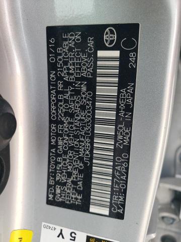 2016 TOYOTA PRIUS JTDKBRFU3G3003470