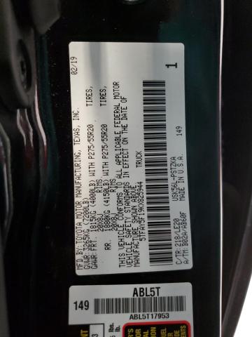 2019 TOYOTA TUNDRA CRE 5TFAY5F19KX825944