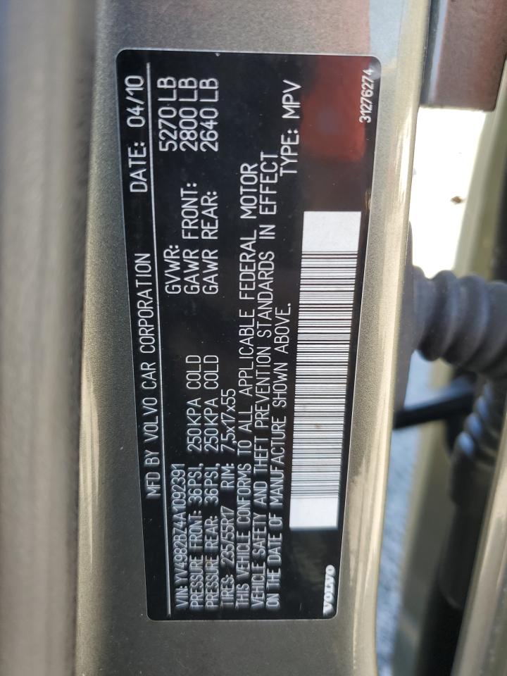 yv4982bz4a1092391 YV4982BZ4A1092391 2010 Volvo Xc70 3.2