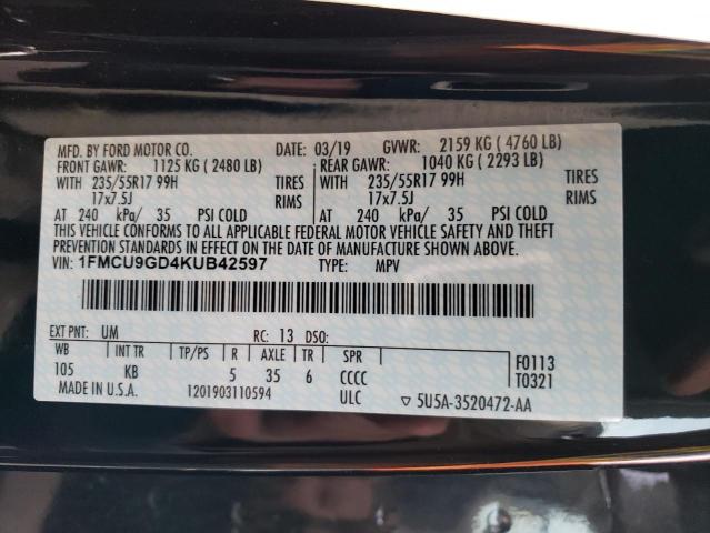 1FMCU9GD4KUB42597 2019 FORD ESCAPE - Image 13