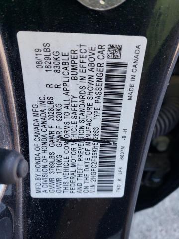 2019 HONDA CIVIC LX 2HGFC2F66KH592853
