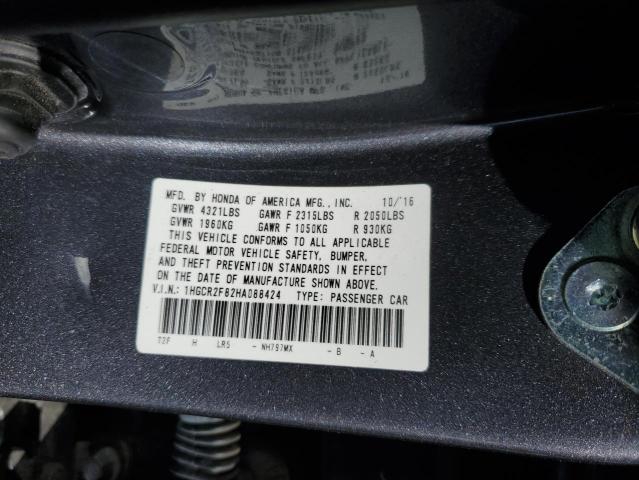 2017 HONDA ACCORD EXL 1HGCR2F82HA088424