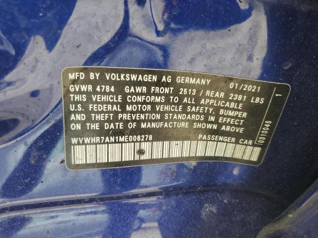 2021 VOLKSWAGEN ARTEON SEL WVWHR7AN1ME006278