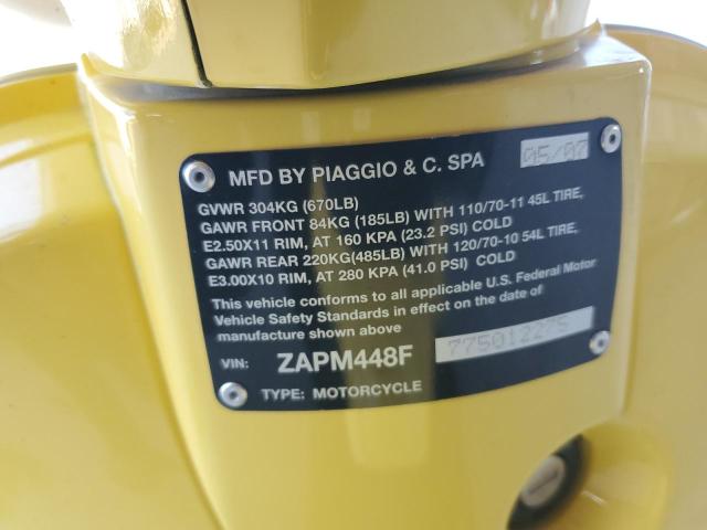 2007 VESPA LX 150 ZAPM448F775012275
