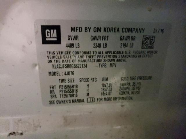 2016 BUICK ENCORE CON - KL4CJFSB0GB622134