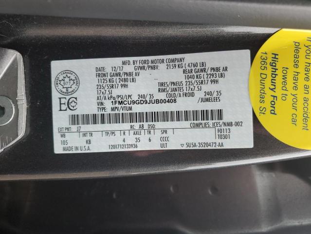 1FMCU9GD9JUB00408 2018 FORD ESCAPE - Image 13