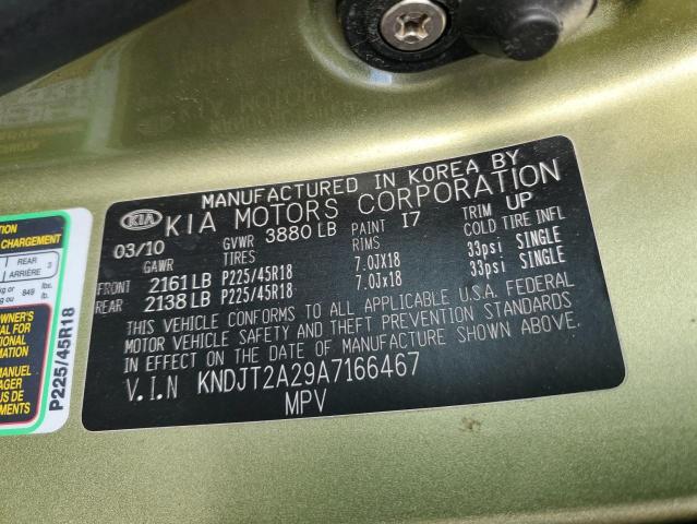 2010 Kia Soul + VIN: KNDJT2A29A7166467 Lot: 43883454