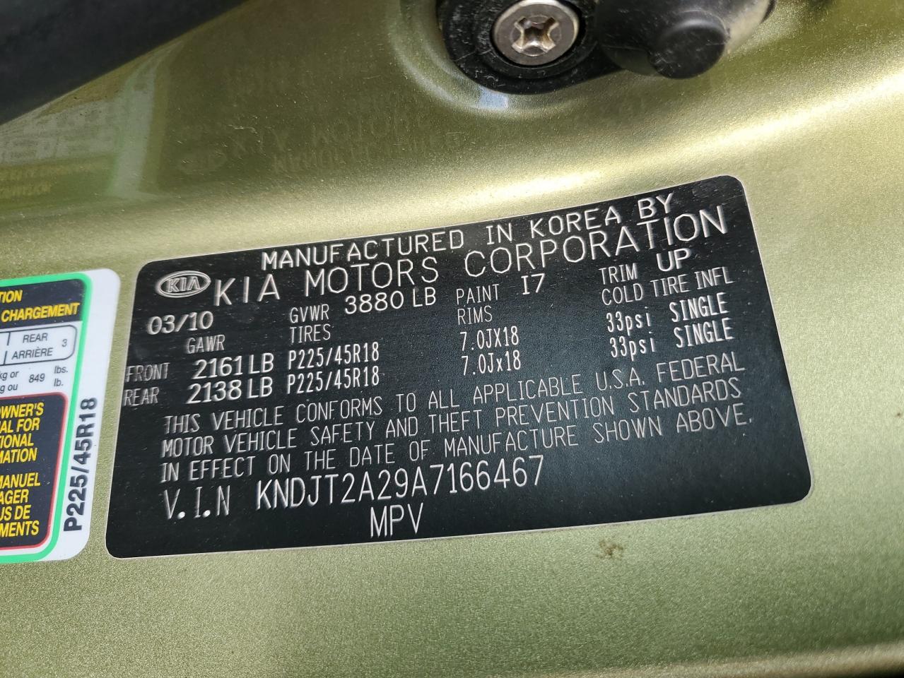 KNDJT2A29A7166467 2010 Kia Soul +