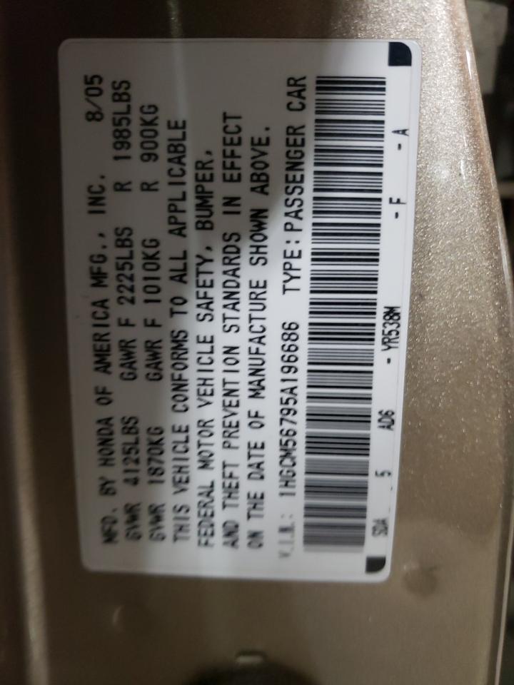 1HGCM56795A196686 2005 Honda Accord Ex