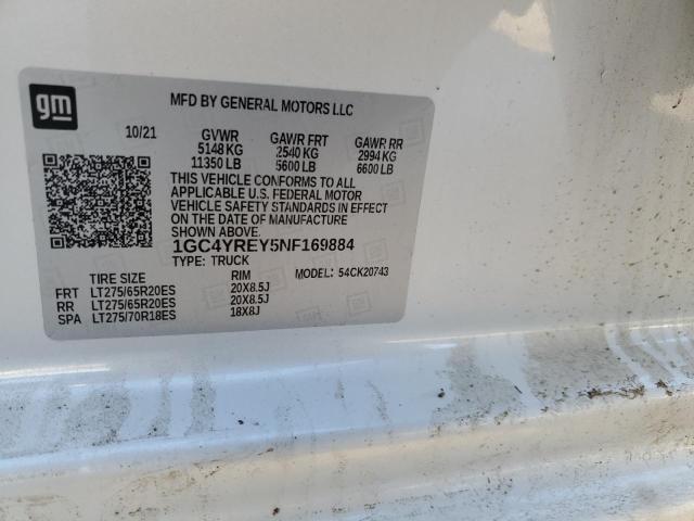 2022 CHEVROLET 1/2 TON - 1GC4YREY5NF169884